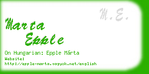 marta epple business card